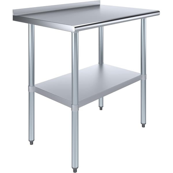 Amgood 24 in. x 36 in. Stainless Steel Work Table with 1.5 in. Backsplash WT-2436-BS-Z - main